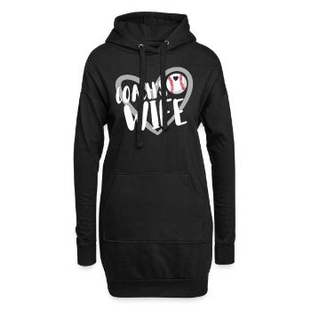 Baseball Für Baseballspieler - Hoodie-Kleid - Schwarz - Vorne