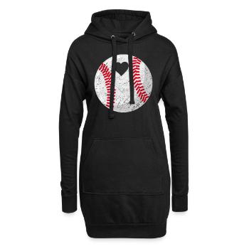 Baseball Für Baseballspieler - Hoodie-Kleid - Schwarz - Vorne
