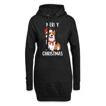 Merry Christmas Lustiges Weihnachtsshirt - Hoodie-Kleid - Schwarz - Vorne