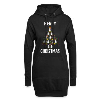 Joyeux Noël Drôle de Chemise de Noël - Sweat-shirt à capuche long Femme - noir - Devant