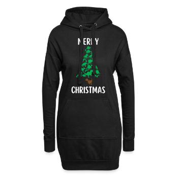 Joyeux Noël Drôle de Chemise de Noël - Sweat-shirt à capuche long Femme - noir - Devant