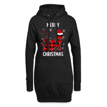 Merry Christmas Lustiges Weihnachtsshirt - Hoodie-Kleid - Schwarz - Vorne