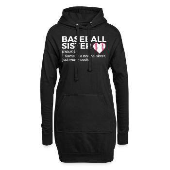 Baseball Für Baseballspieler - Hoodie-Kleid - Schwarz - Vorne