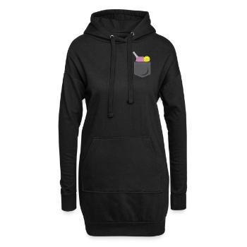 Pickleball Pocket - Hoodie-Kleid - Schwarz - Vorne