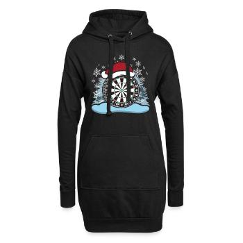 Dart Weihnachten Dartboard Bommelmütze - Hoodie-Kleid - Schwarz - Vorne