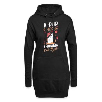 K-Pop Toute la Journée K-Drama Toute la nuit Corée Kawaii Anime - Sweat-shirt à capuche long Femme - noir - Devant