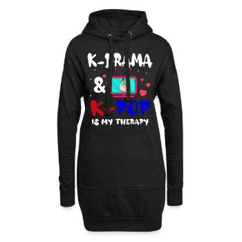 K-drama & K-pop est ma thérapie Aegyo Saranghae - Sweat-shirt à capuche long Femme - noir - Devant