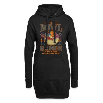 Un bol de ramen par jour éloigne le docteur Anime - Sweat-shirt à capuche long Femme - noir - Devant