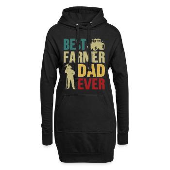 Farming Farmer Dad Father Vintage - Hoodie-Kleid - Schwarz - Vorne