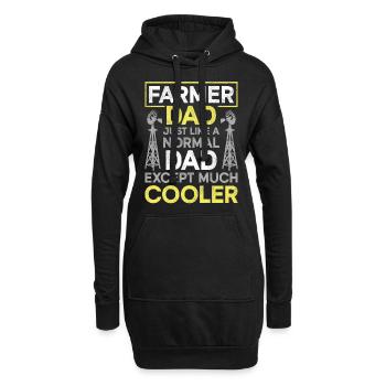 Farming Farmer Dad Father Vintage - Hoodie-Kleid - Schwarz - Vorne