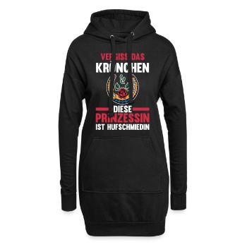 Hufbeschlagschmied Prinzessin Pferdeschmied Hufsch - Hoodie-Kleid - Schwarz - Vorne