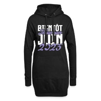 Annonce grossesse. bientôt Maman Juin 2023.maman - Sweat-shirt à capuche long Femme - noir - Devant