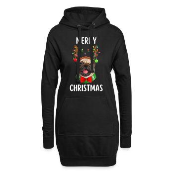 Joyeux Noël Drôle de Chemise de Noël - Sweat-shirt à capuche long Femme - noir - Devant