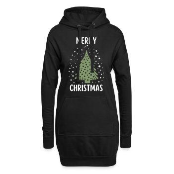 Joyeux Noël Drôle de Chemise de Noël - Sweat-shirt à capuche long Femme - noir - Devant