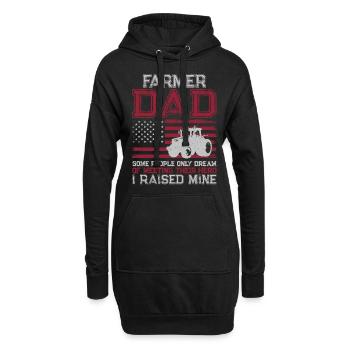 Farming Farmer Dad Father Tractor - Hoodie-Kleid - Schwarz - Vorne