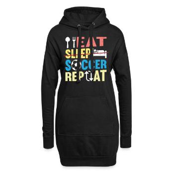 Eat Sleep Soccer Repeat - Soccer Player Funny Socc - Hoodie-Kleid - Schwarz - Vorne