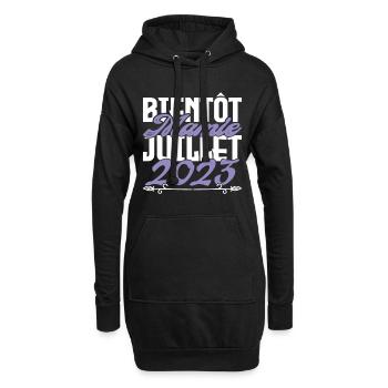 Annonce grossesse. bientôt Mamie Juillet 2023. - Sweat-shirt à capuche long Femme - noir - Devant