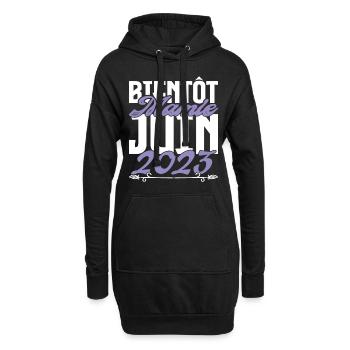 Annonce grossesse. bientôt Mamie Juin 2023. - Sweat-shirt à capuche long Femme - noir - Devant