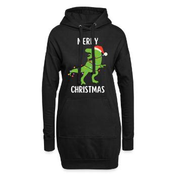 Joyeux Noël Drôle de Chemise de Noël - Sweat-shirt à capuche long Femme - noir - Devant