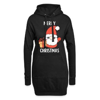 Joyeux Noël Drôle de Chemise de Noël - Sweat-shirt à capuche long Femme - noir - Devant