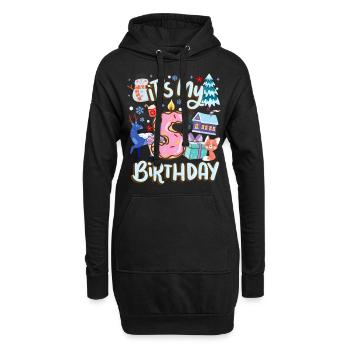 C’est mon beignet de vacances de bonhomme de neige de 5 ans - Sweat-shirt à capuche long Femme - noir - Devant