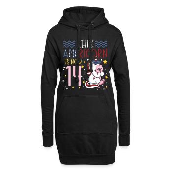 Cette Americorn est maintenant 14 Unicorn Pony 4. - Sweat-shirt à capuche long Femme - noir - Devant