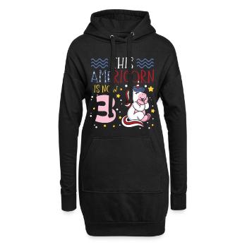 Cette Americorn est maintenant 3 Poney Licorne le 4 juillet - Sweat-shirt à capuche long Femme - noir - Devant