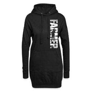Farming Farmer Vintage Farmer - Hoodie-Kleid - Schwarz - Vorne