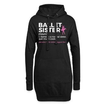 Ballet Tanzen - Hoodie-Kleid - Schwarz - Vorne