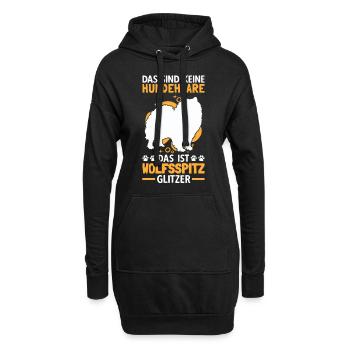 Wolfsspitz Glitzer deutscher Spitz Keeshond - Hoodie-Kleid - Schwarz - Vorne