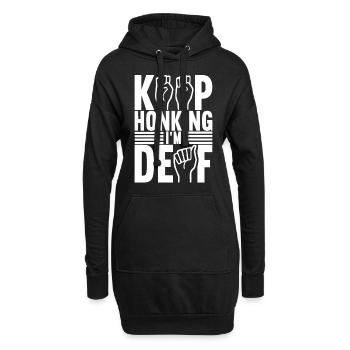 Taub Taubstumm Deaf - Hoodie-Kleid - Schwarz - Vorne