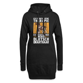 Deutsch Drahthaar keine Therapie Jagdhund - Hoodie-Kleid - Schwarz - Vorne