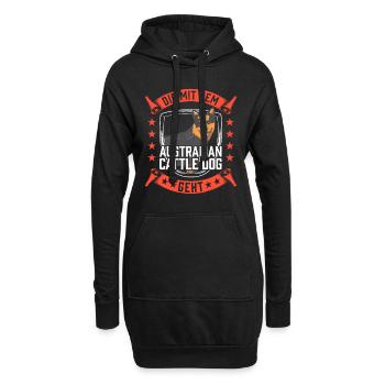 Die mit dem Australian Cattle Dog Treibhund - Hoodie-Kleid - Schwarz - Vorne