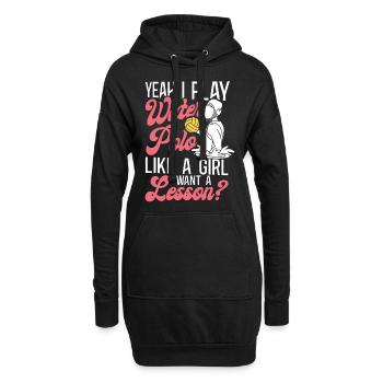 Water Polo Girl oui je joue à l’eau - Sweat-shirt à capuche long Femme - noir - Devant