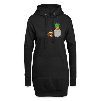 Pizza Ananas - Hoodie-Kleid - Schwarz - Vorne