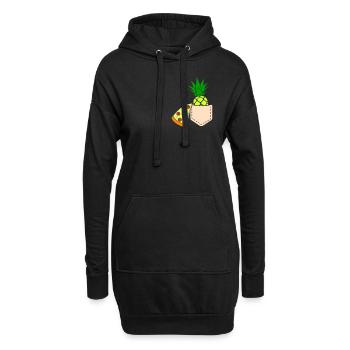 Pizza Ananas - Sweat-shirt à capuche long Femme - noir - Devant