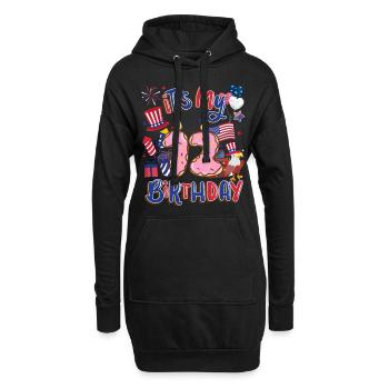 Es Ist Mein 12 Geburtstag Eagle 4. Juli - Hoodie-Kleid - Schwarz - Vorne