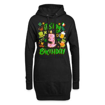 Es Ist Mein 3 Geburtstag Urlaub Donut St. - Hoodie-Kleid - Schwarz - Vorne