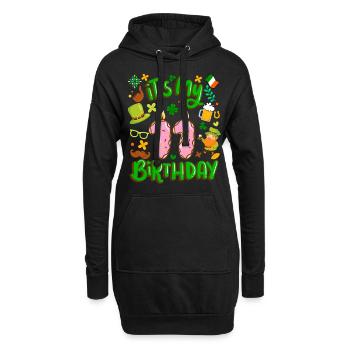 Es Ist Mein 11 Geburtstag Feiertag Donut St. - Hoodie-Kleid - Schwarz - Vorne