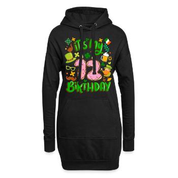 Es Ist Mein 12 Geburtstag Urlaub Donut St. - Hoodie-Kleid - Schwarz - Vorne