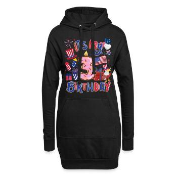 C’est mon 3ème anniversaire Eagle le 4 juillet - Sweat-shirt à capuche long Femme - noir - Devant