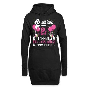 Endlich 21 Ich kann alles Ich weiß alles - Hoodie-Kleid - Schwarz - Vorne