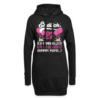 Endlich 27 Ich kann alles Ich weiß alles - Hoodie-Kleid - Schwarz - Vorne