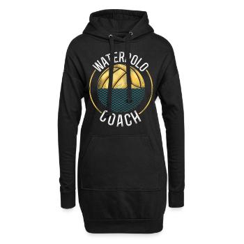 Water Polo Coach Vintage Water - Hoodie-Kleid - Schwarz - Vorne
