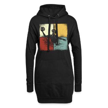 Water Polo Retro Vintage Water - Hoodie-Kleid - Schwarz - Vorne