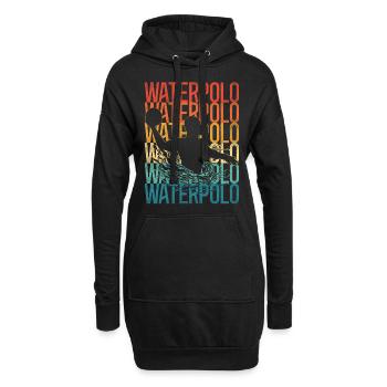 Water Polo Retro Vintage Water - Hoodie-Kleid - Schwarz - Vorne