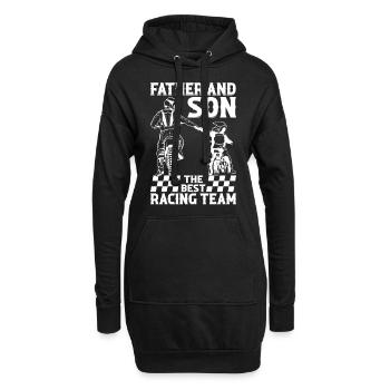Père et fils La meilleure équipe de course - Dirtbike Mot - Sweat-shirt à capuche long Femme - noir - Devant