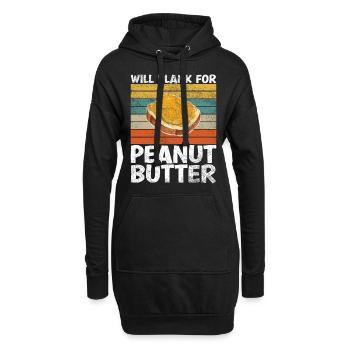 Will Plank For Peanut Butter Proverbe drôle - Sweat-shirt à capuche long Femme - noir - Devant