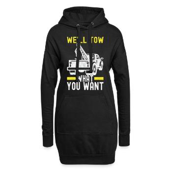 Service de remorquage de dépanneuse - Sweat-shirt à capuche long Femme - noir - Devant