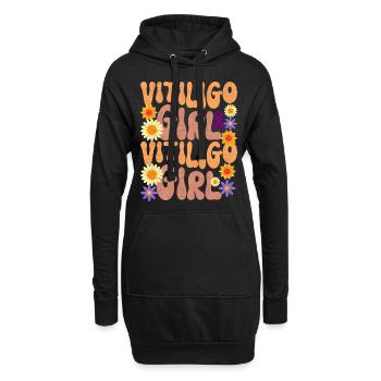 Vitiligo World Vitiligo Day - Hoodie-Kleid - Schwarz - Vorne